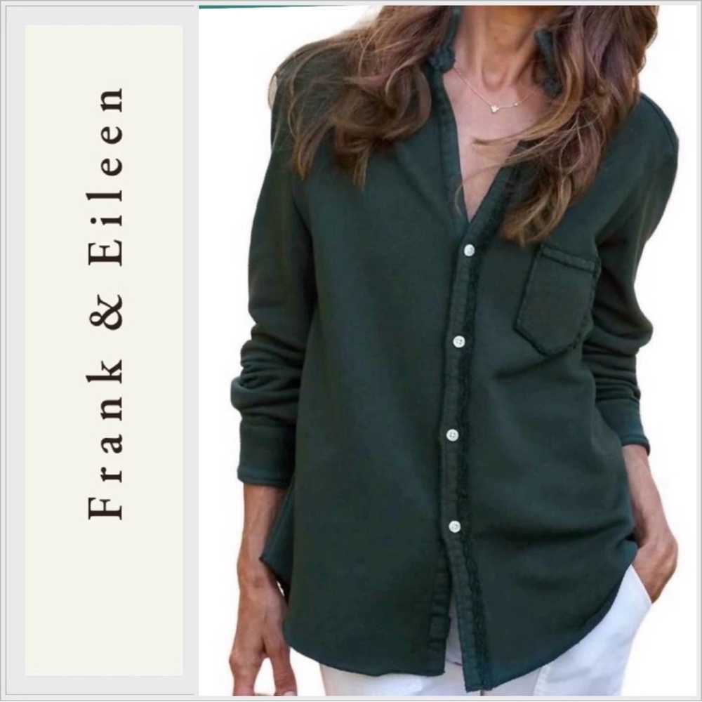 Frank & Eileen EILEEN Button Up Triple Fleece Evergreen L - Picture 2 of 8
